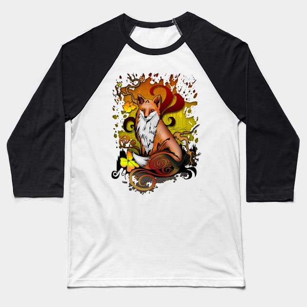 Outdoor Fox Baseball T-Shirt by adamzworld